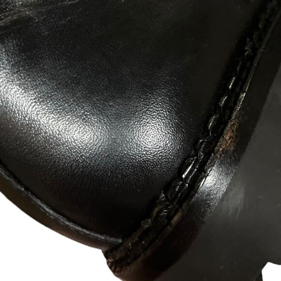 Vince Cabria Lug Combat Boots Leather Zip Lace Up Ankle Booties Black 8.5 NWOB - Picture 11 of 14